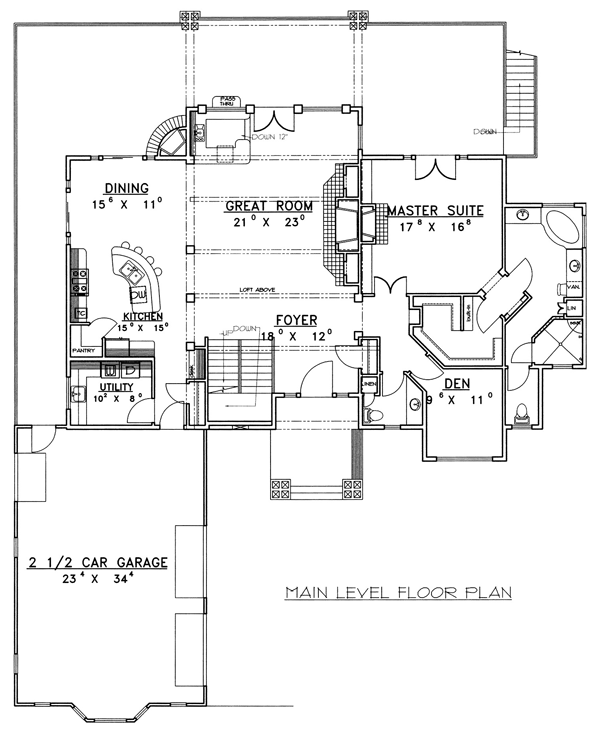 Bungalow Level One of Plan 86799