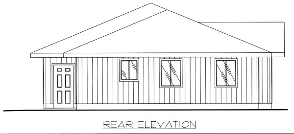 Traditional Rear Elevation of Plan 86801