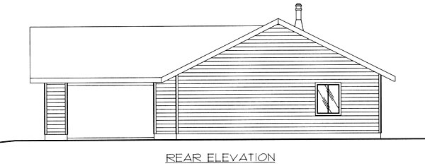 Traditional Rear Elevation of Plan 86802