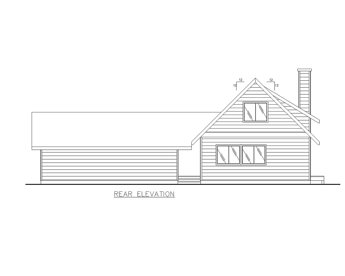 Contemporary Rear Elevation of Plan 86810