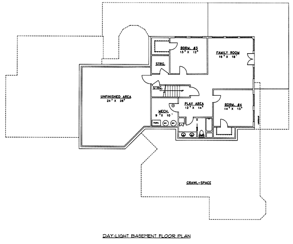 Contemporary Lower Level of Plan 86813