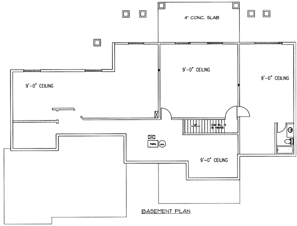 Traditional Lower Level of Plan 86815
