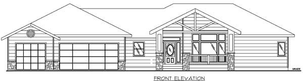 Traditional Rear Elevation of Plan 86815