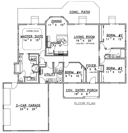 House Plan 86817 First Level Plan