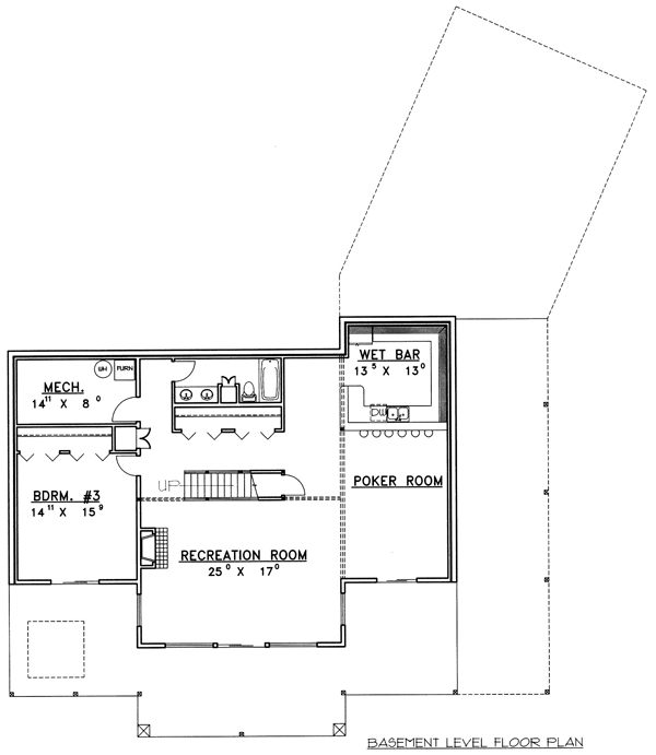 Traditional Lower Level of Plan 86819