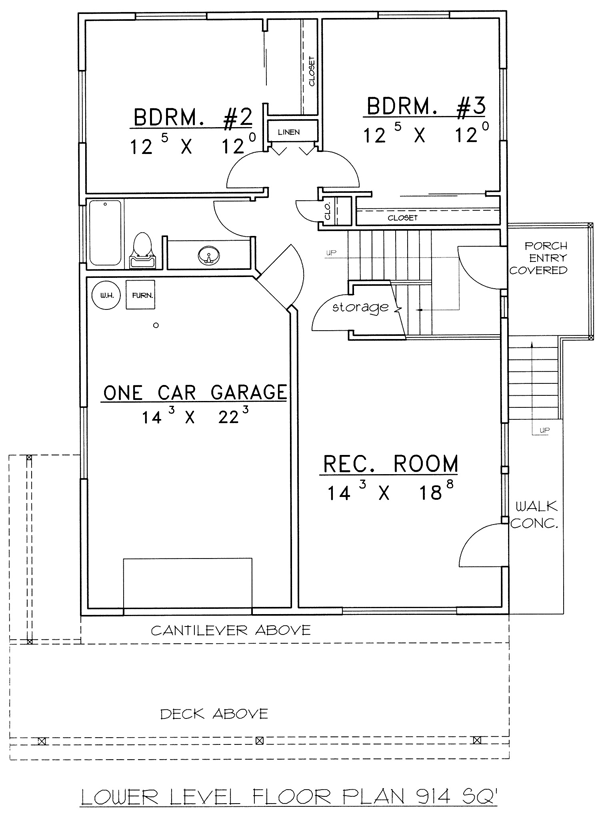 Traditional Lower Level of Plan 86821