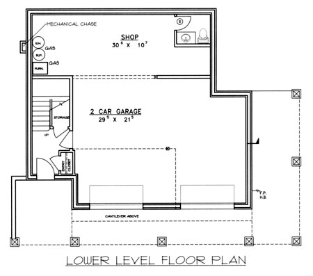 Contemporary Lower Level of Plan 86825