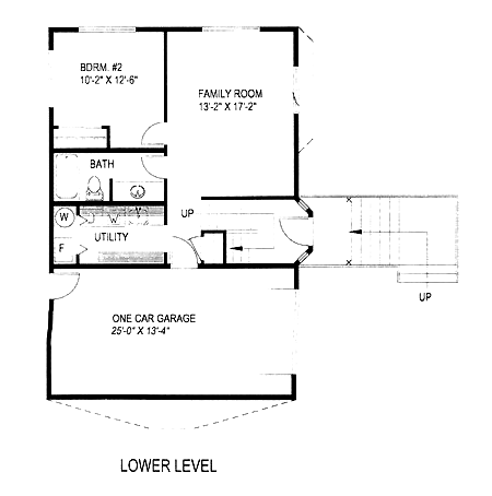 Contemporary Lower Level of Plan 86826