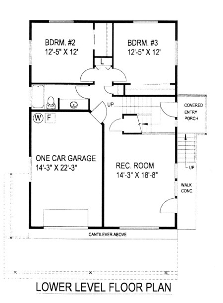 Contemporary Lower Level of Plan 86828