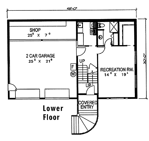 Traditional Lower Level of Plan 86830
