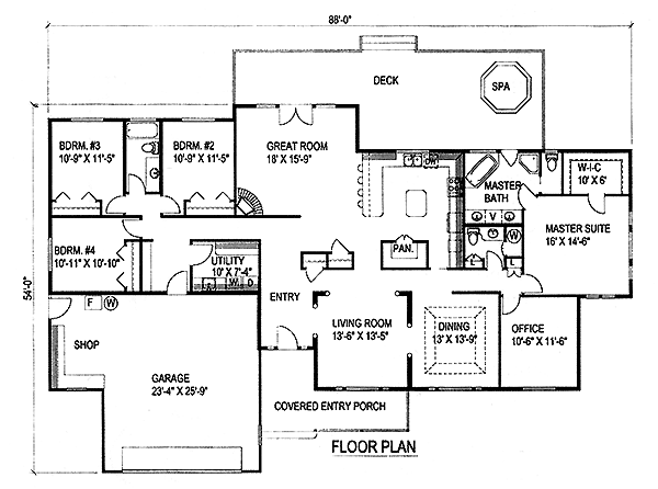 Ranch Level One of Plan 86840