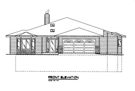 Traditional Rear Elevation of Plan 86841