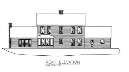 Colonial Rear Elevation of Plan 86842