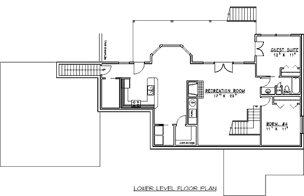 Craftsman Lower Level of Plan 86849