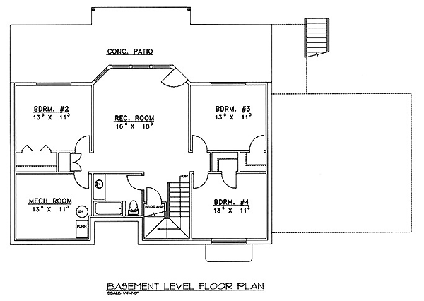 Traditional Lower Level of Plan 86856