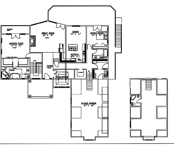 Bungalow Level One of Plan 86859