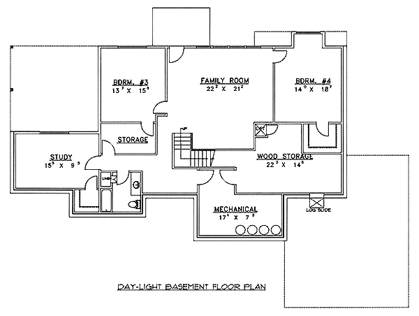 Traditional Lower Level of Plan 86860