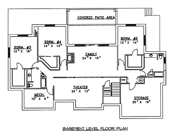 Contemporary Lower Level of Plan 86863