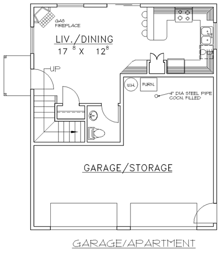 Garage Plan 86864 - 2 Car Garage Apartment First Level Plan