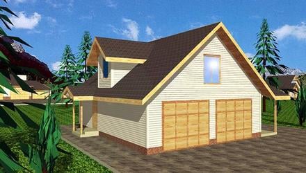 Garage Plan 86864 - 2 Car Garage Apartment Elevation