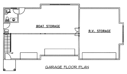 3 Car Garage Plan 86869, RV Storage First Level Plan