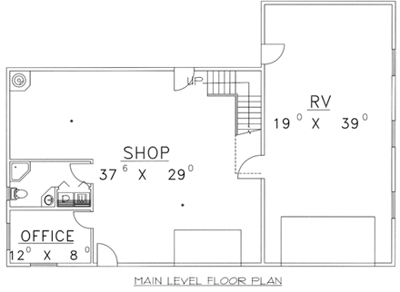 3 Car Garage Plan 86888, RV Storage First Level Plan