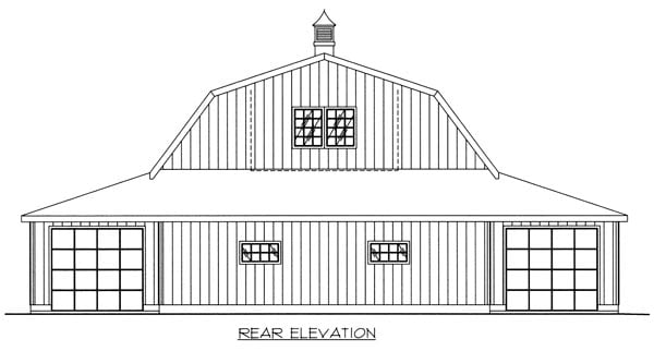  Rear Elevation of Plan 86889