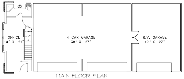 5 Car Garage Plan 86894, RV Storage Level One