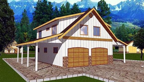 Garage Plan 86898 - 4 Car Garage Apartment Elevation