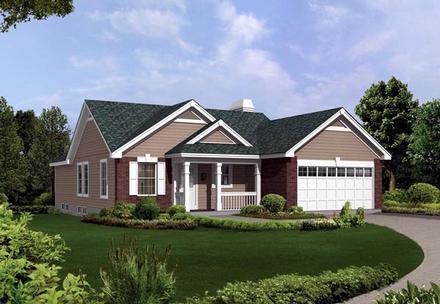 Country Ranch Traditional Elevation of Plan 86900