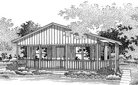 Country Narrow Lot One-Story Elevation of Plan 86902