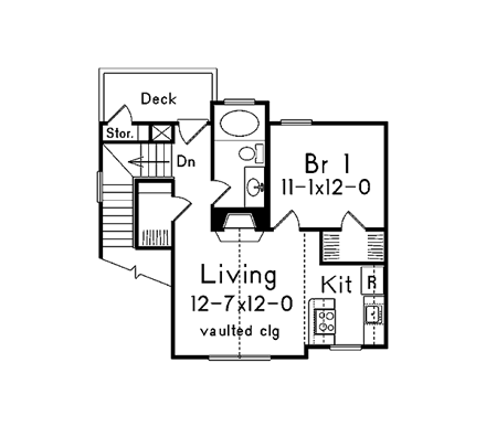 Garage-Living Plan 86903 Second Level Plan