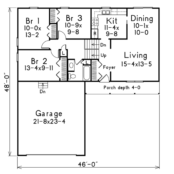 Country One-Story Level One of Plan 86908