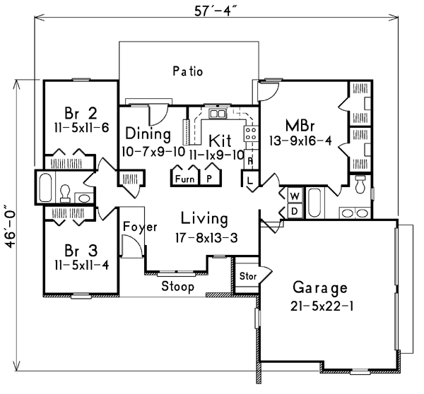 One-Story Level One of Plan 86910