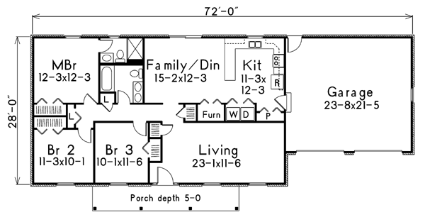 One-Story Level One of Plan 86916
