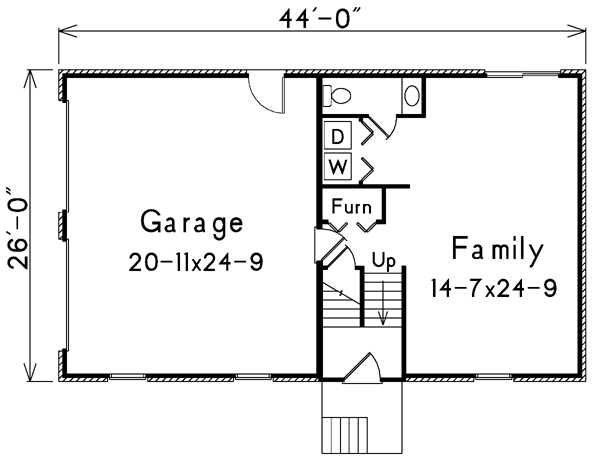 Retro Traditional Lower Level of Plan 86917