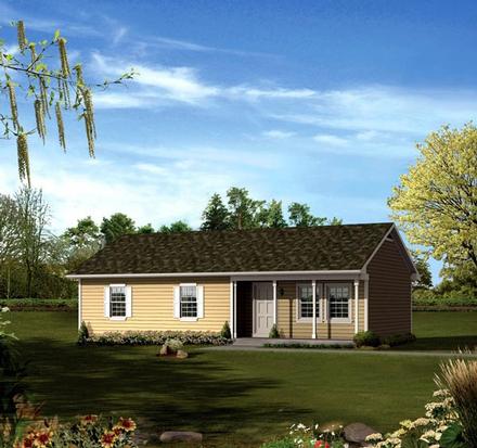One-Story Ranch Elevation of Plan 86921