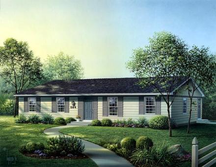 Ranch Elevation of Plan 86924