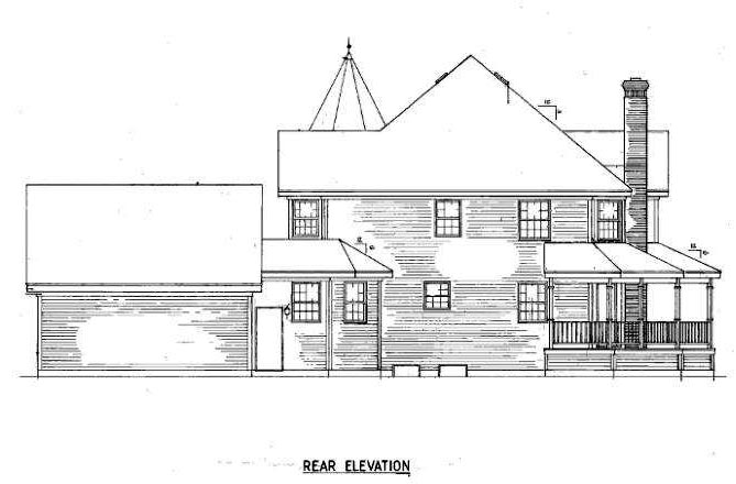 Country Farmhouse Victorian Rear Elevation of Plan 86939