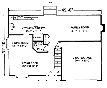 House Plan 86941 First Level Plan