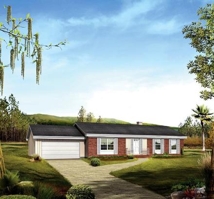 One-Story Ranch Elevation of Plan 86944