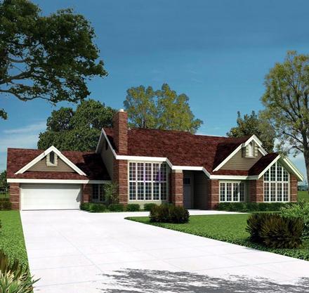 Contemporary Ranch Elevation of Plan 86953