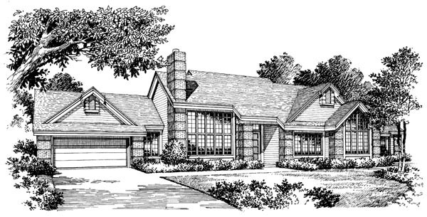 Contemporary, Ranch Plan with 2563 Sq. Ft., 3 Bedrooms, 2 Bathrooms, 2 Car Garage Picture 4