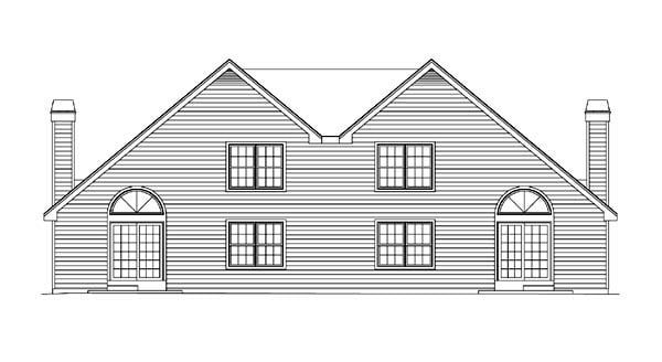 Country Traditional Rear Elevation of Plan 86954