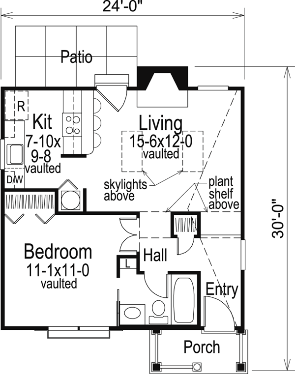 Cabin Colonial Cottage Country Ranch Level One of Plan 86955