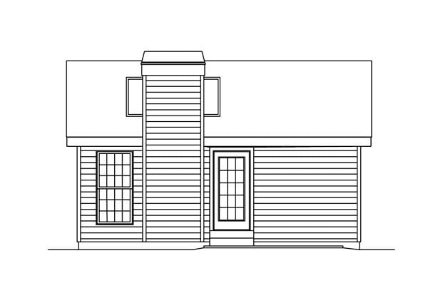 Cabin Colonial Cottage Country Ranch Rear Elevation of Plan 86955