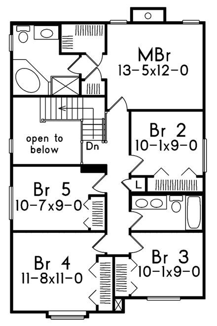 House Plan 86956 Second Level Plan