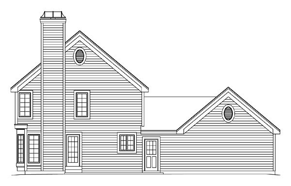 Traditional Rear Elevation of Plan 86956