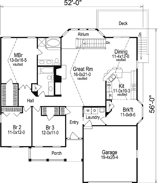 Country Ranch Traditional Level One of Plan 86959
