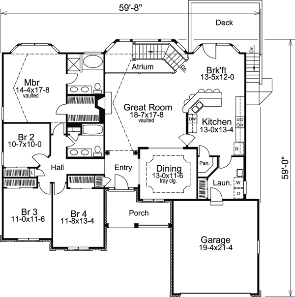 Country Ranch Traditional Level One of Plan 86960